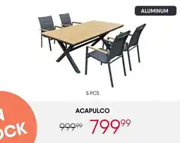 Meubles RD Acapulco - Outdoor Polywood and Aluminum Table with 4 Chairs offer