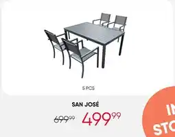 Meubles RD San jose - Rectangular Metal Outdoor Dining Table and 4 Chairs offer