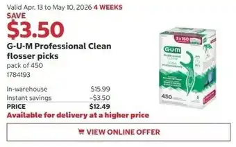 Costco G-U-M Professional Clean flosser picks offer