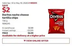 Costco Doritos nacho cheese tortilla chips offer
