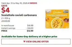 Costco Scoiattolo ravioli carbonara offer