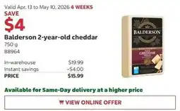 Costco Balderson 2-year-old cheddar offer