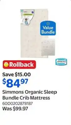Walmart Simmons Organic Sleep Bundle Crib Mattress offer