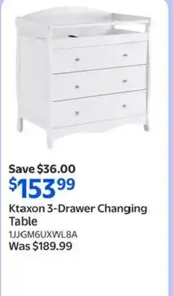 Walmart Ktaxon 3-Drawer Changing Table offer