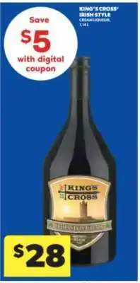 Real Canadian Liquorstore KING’S CROSS Irish Style Cream Liqueur offer