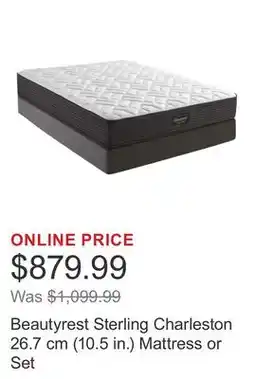 Costco Beautyrest Sterling Charleston 26.7 cm (10.5 in.) Mattress or Set offer