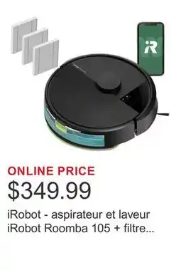 Costco iRobot - aspirateur et laveur iRobot Roomba 105 + filtre supplémentaire offer