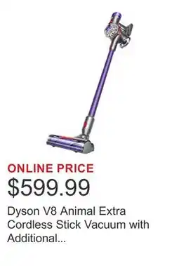 Costco Dyson V8 Animal Extra Cordless Stick Vacuum with Additional Accessories offer