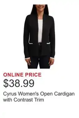 Costco Cyrus Women's Open Cardigan with Contrast Trim offer