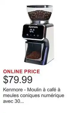 Costco Kenmore - Moulin à café à meules coniques numérique avec 30 réglages de mouture offer
