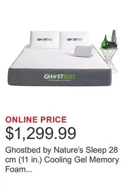 Costco Ghostbed by Nature's Sleep 28 cm (11 in.) Cooling Gel Memory Foam Mattress offer