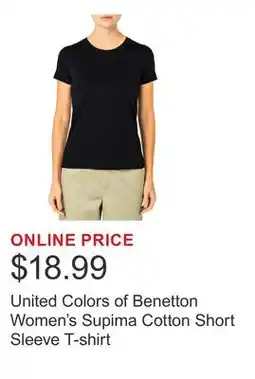 Costco United Colors of Benetton Women's Supima Cotton Short Sleeve T-shirt offer