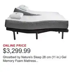 Costco Ghostbed by Nature's Sleep 28 cm (11 in.) Gel Memory Foam Mattress with Adjustable Base offer