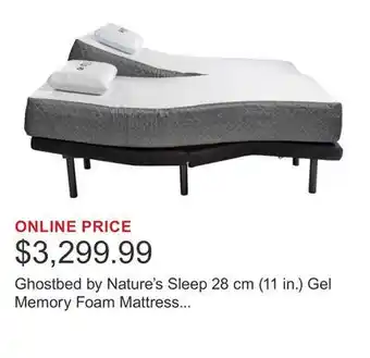 Costco Ghostbed by Nature's Sleep 28 cm (11 in.) Gel Memory Foam Mattress with Adjustable Base offer