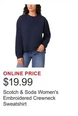 Costco Scotch & Soda Women's Embroidered Crewneck Sweatshirt offer
