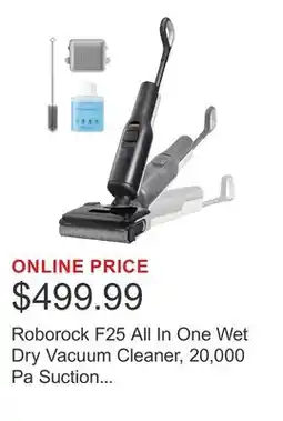 Costco Roborock F25 All In One Wet Dry Vacuum Cleaner, 20,000 Pa Suction Power with $120 Shop Card offer