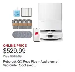 Costco Roborock QX Revo Plus – Aspirateur et Vadrouille Robot avec Puissance d'Aspiration de 10 000 Pa offer
