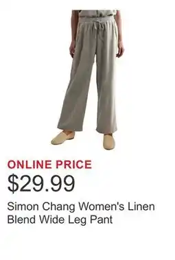 Costco Simon Chang Women's Linen Blend Wide Leg Pant offer