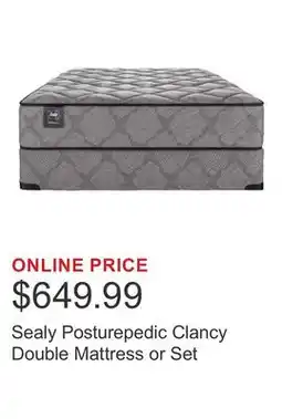 Costco Sealy Posturepedic Clancy Double Mattress or Set offer