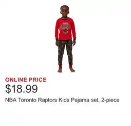 Costco NBA Toronto Raptors Kids Pajama set, 2-piece offer