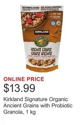 Costco Kirkland Signature Organic Ancient Grains with Probiotic Granola offer