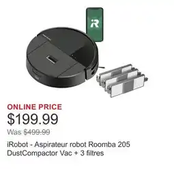 Costco iRobot - Aspirateur robot Roomba 205 DustCompactor Vac + 3 filtres offer