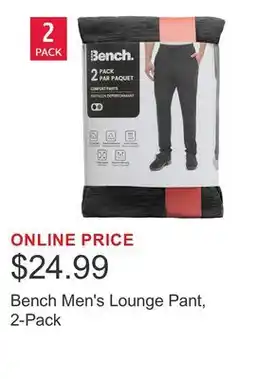 Costco Bench Men's Lounge Pant, 2-Pack offer
