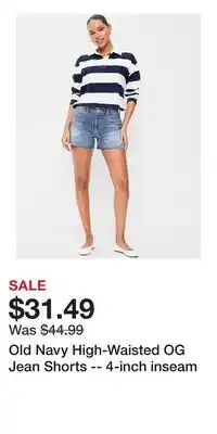Old Navy Old Navy High-Waisted OG Jean Shorts -- 4-inch inseam offer