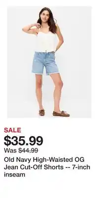Old Navy Old Navy High-Waisted OG Jean Cut-Off Shorts -- 7-inch inseam offer