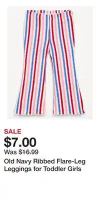 Old Navy Old Navy Ribbed Flare-Leg Leggings for Toddler Girls offer