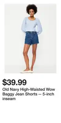 Old Navy Old Navy High-Waisted Wow Baggy Jean Shorts -- 5-inch inseam offer