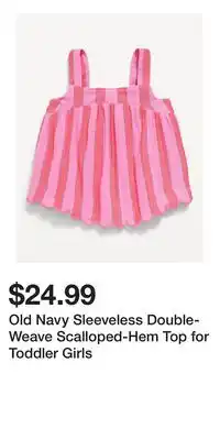 Old Navy Old Navy Sleeveless Double-Weave Scalloped-Hem Top for Toddler Girls offer