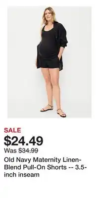 Old Navy Old Navy Maternity Linen-Blend Pull-On Shorts -- 3.5-inch inseam offer