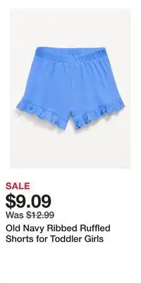 Old Navy Old Navy Ribbed Ruffled Shorts for Toddler Girls offer