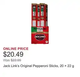 Costco Jack Link's Original Pepperoni Sticks, 20 × offer