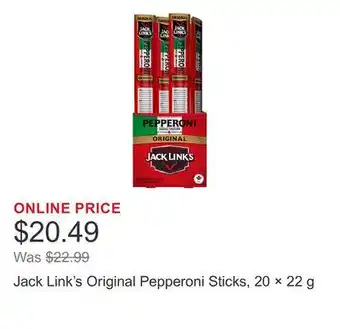 Costco Jack Link's Original Pepperoni Sticks, 20 × offer