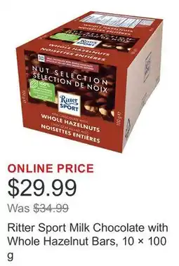 Costco Ritter Sport Milk Chocolate with Whole Hazelnut Bars, 10 × offer