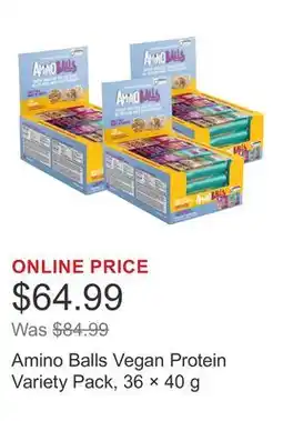Costco Amino Balls Vegan Protein Variety Pack, 36 × offer