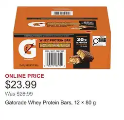 Costco Gatorade Whey Protein Bars, 12 × offer