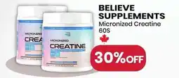 Healthy Planet Believe supplements micronized creatine offer