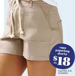 Giant Tiger rope paperbag shorts offer