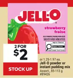 Giant Tiger Jell-O powder or instant pudding mix offer