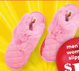 Giant Tiger men's or women's slippers offer