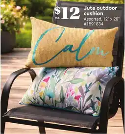 Giant Tiger Jute outdoor cushion offer