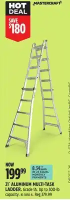 Canadian Tire MASTERCRAFT 21´ ALUMINUM MULTI-TASK LADDER offer
