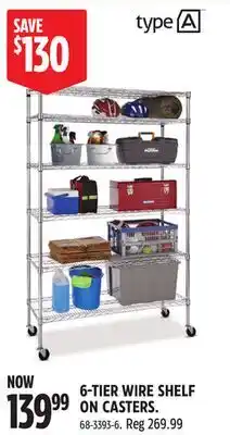 Canadian Tire 6-TIER WIRE SHELF ON CASTERS offer