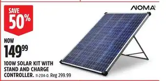 Canadian Tire NOMA 100W SOLAR KIT WITH STAND AND CHARGE CONTROLLER offer
