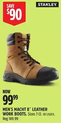 Canadian Tire Stanley MEN'S MACHT 8˝ LEATHER WORK BOOTS offer