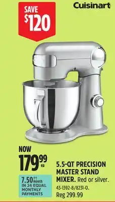 Canadian Tire Cuisinart 5.5-QT PRECISION MASTER STAND MIXER offer