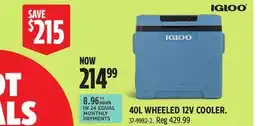 Canadian Tire IGLOO 40L WHEELED 12V COOLER offer